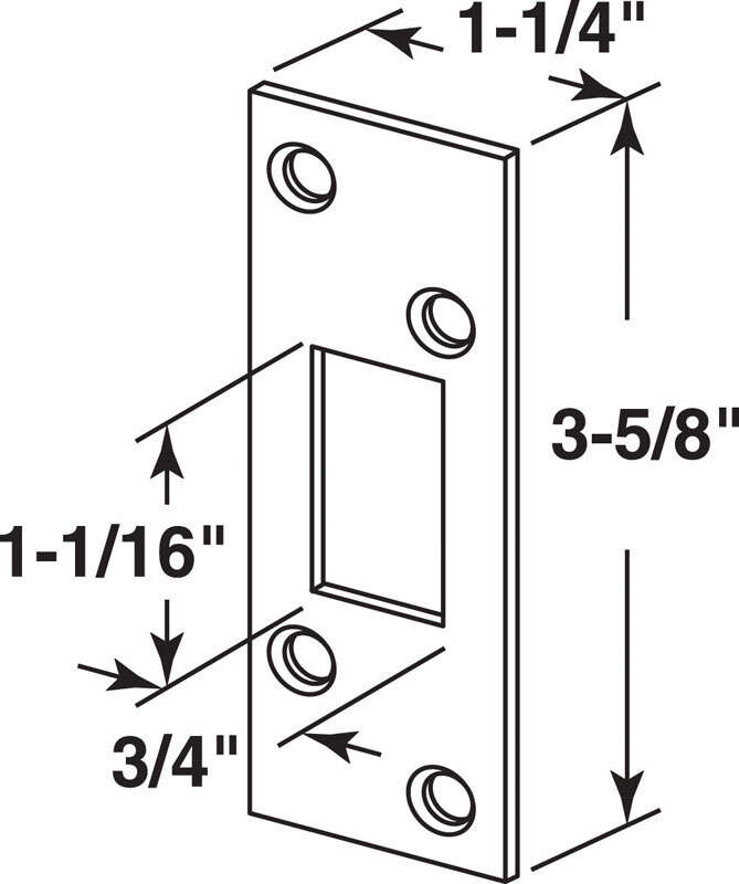 Prime-Line 3.6 in. H X 1.3 in. L Brass-Plated Brass Steel Security Strike