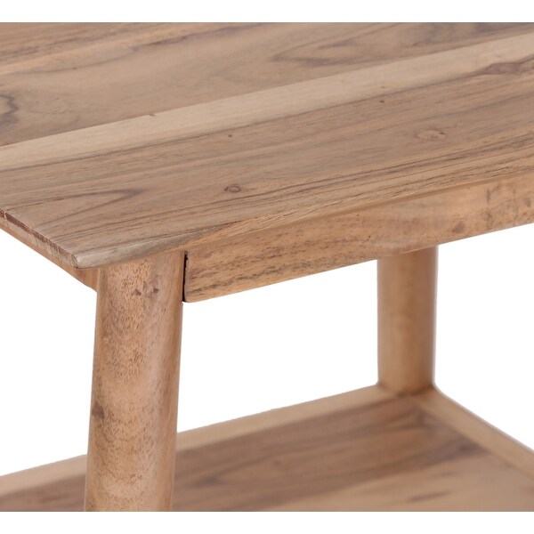 Porter Designs Portola Transitional Solid Acacia Wood End Table， Natural