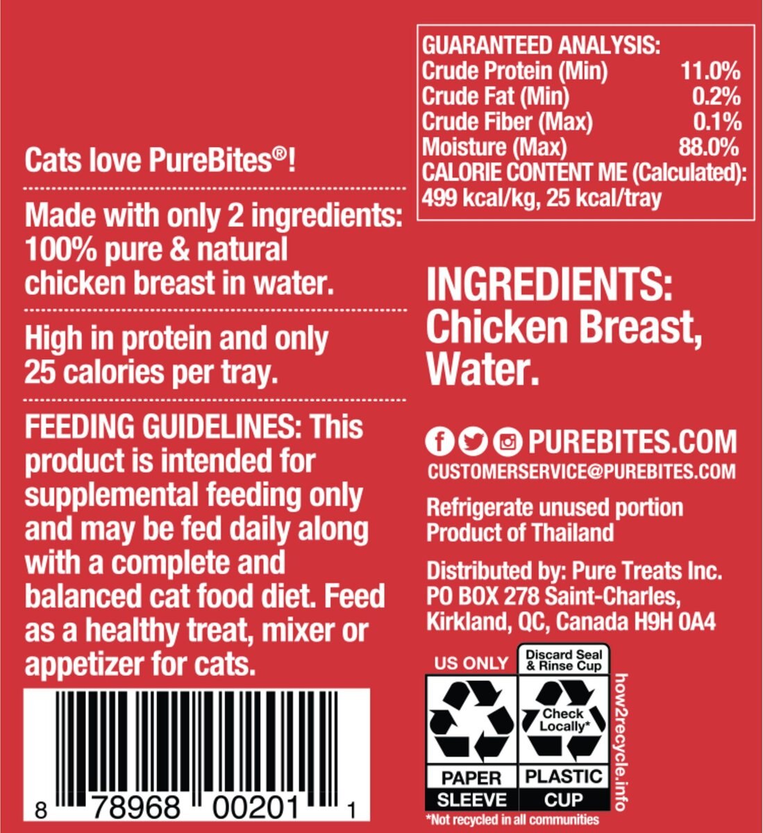 PureBites Mixers 100% Chicken Breast in Water Grain-Free Cat Food Trays