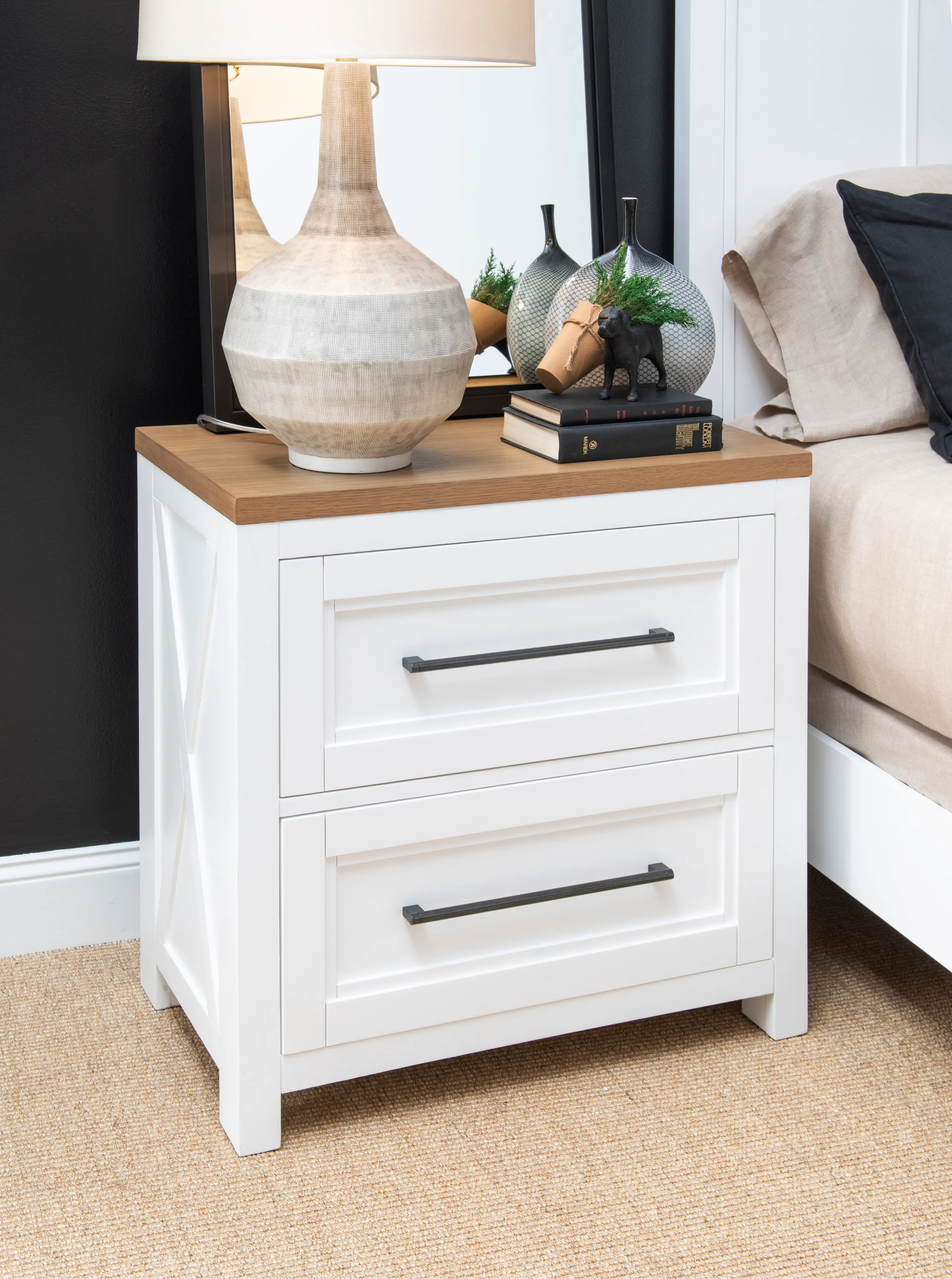 Franklin Oak and White Nightstand