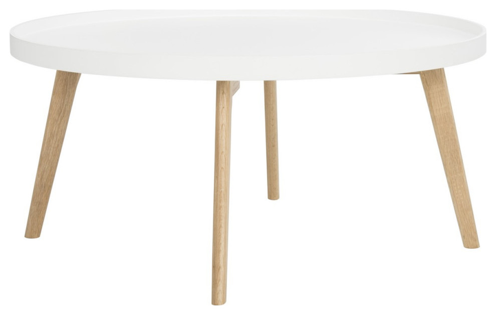 Erica Round Coffee Table White   Midcentury   Coffee Tables   by AED Luxury Home Decor  Houzz