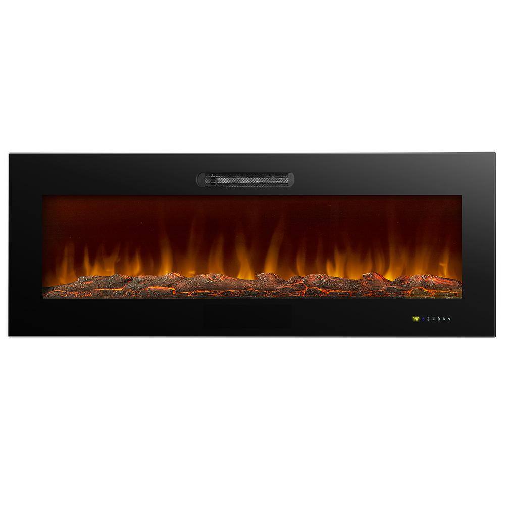 VIVOHOME 50 in. 750-Watt1500-Watt Wall-Mount Electric Fireplace with Remote Control Touch Screen in Black X002KHFN1N