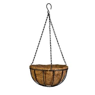 Gilbert  Bennett Canterbury 12 in. Metal and Coconut Liner Hanging Basket HBCB12-B