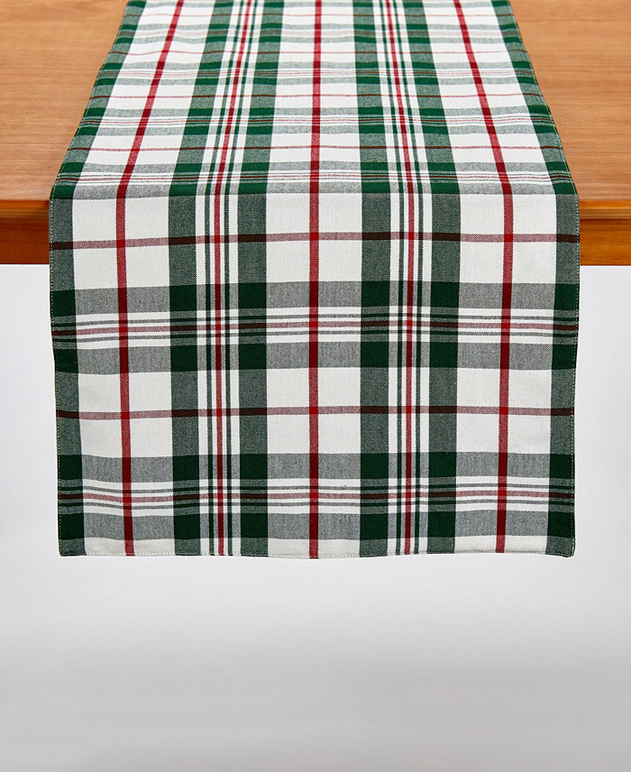 Tableau Holiday Plaid Table Runner 72 x 14