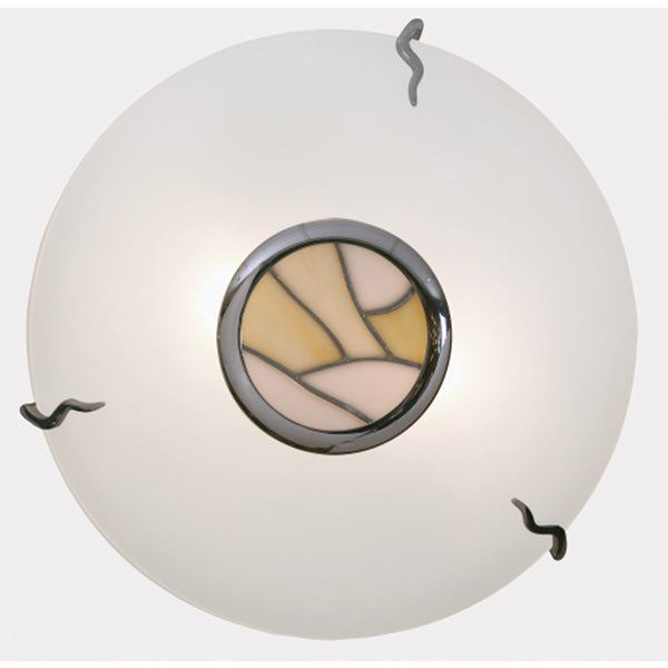 Oaks 5170 BE  Beige 2 Lamp Round Flush Light