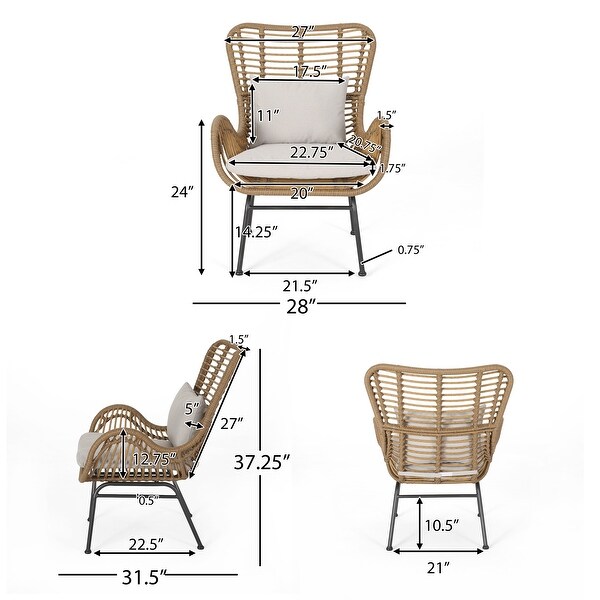 Montana Outdoor Club Chairs (Set of 2) by Christopher Knight Home