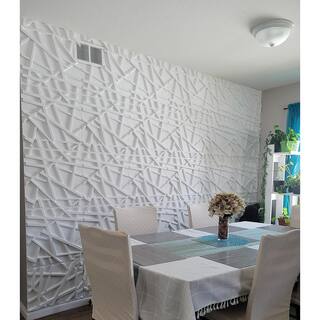 Art3dwallpanels 19.7 in. x 19.7 in. x 1 in. 3D PVC Decorative Wall Panel Matt White (12-Pack) A100hd45