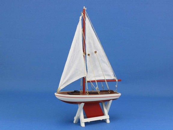 Handcrafted Model Ships It Floats Red Wooden It Fl...