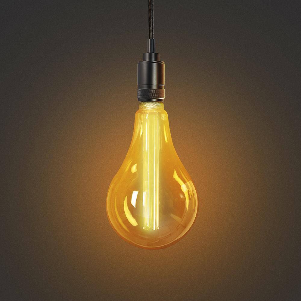 Feit Electric 25W Equivalent PS50 Dimmable Oversized Amber Glass Vintage Edison LED Light Bulb With Acrylic Filament Warm White 2100K PS50AYC820HDRP