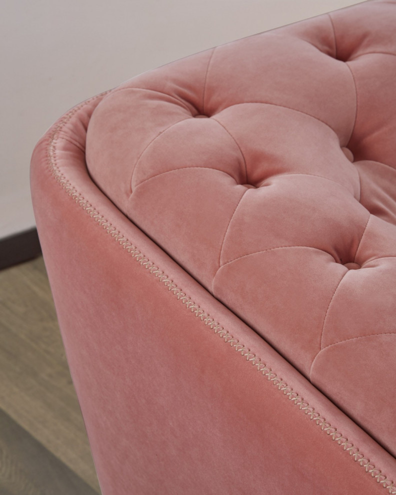 Rosabela  Modern Salmon Velvet Sofa   Midcentury   Sofas   by Rustic Home Furniture Deco  Houzz