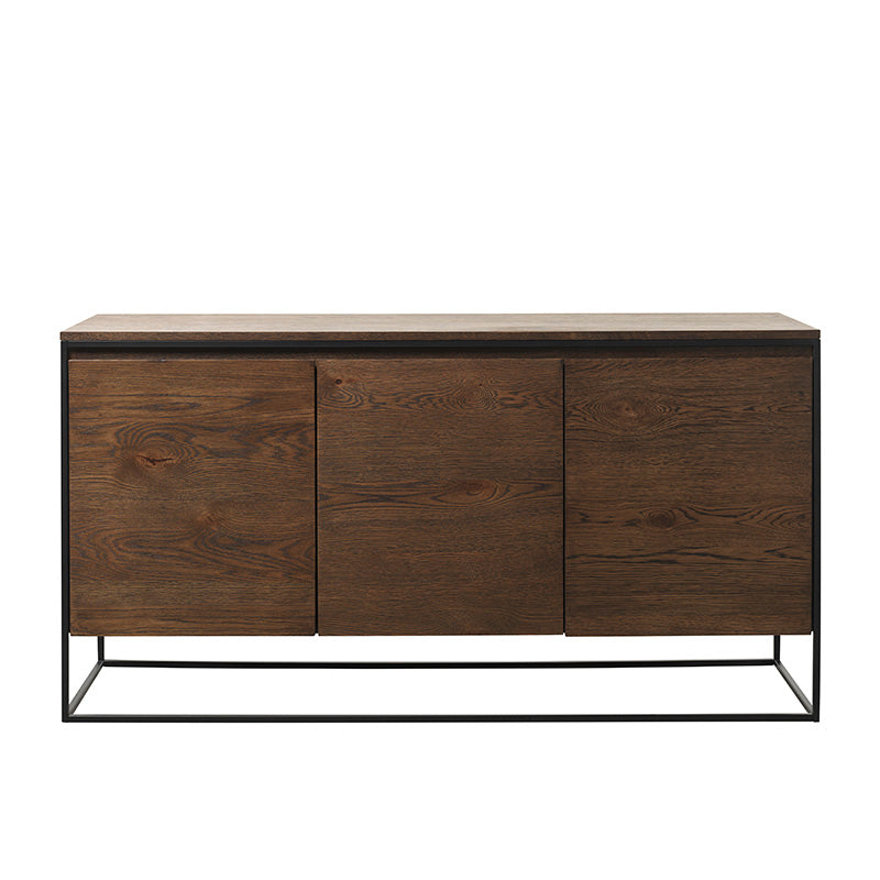 RIVOLI Sideboard Buffet 155cm -  Smoked Oak / Black