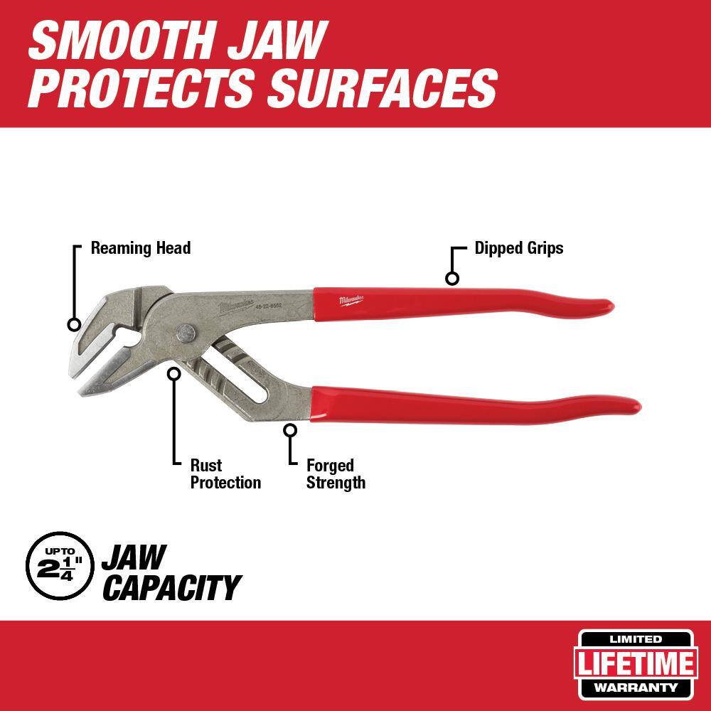 MW 10 in. and 12 in.Smooth Jaw Pliers with Dipped Grip  Handles (2-PC) 48-22-6550-48-22-6552