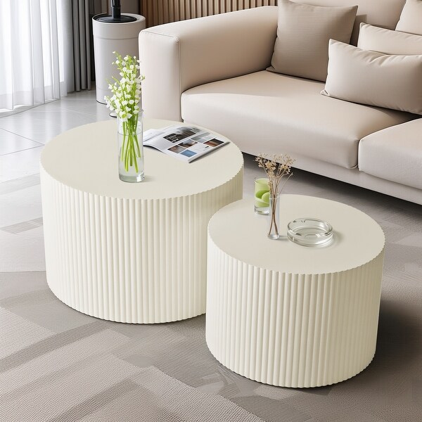 Wave Stripe Nesting Coffee Table Set for Living Room