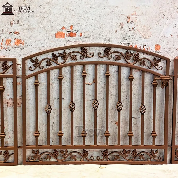 Metal Security Decorative Design Wrought Iron Gate With Grape Garden Gate Iron Fence