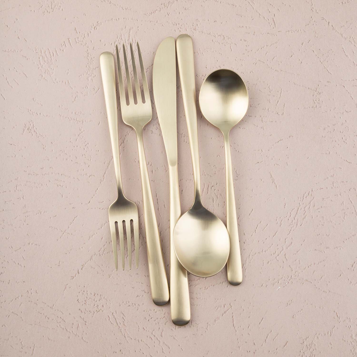 Lorenn Champagne Satin 20-Piece  Flatware Set