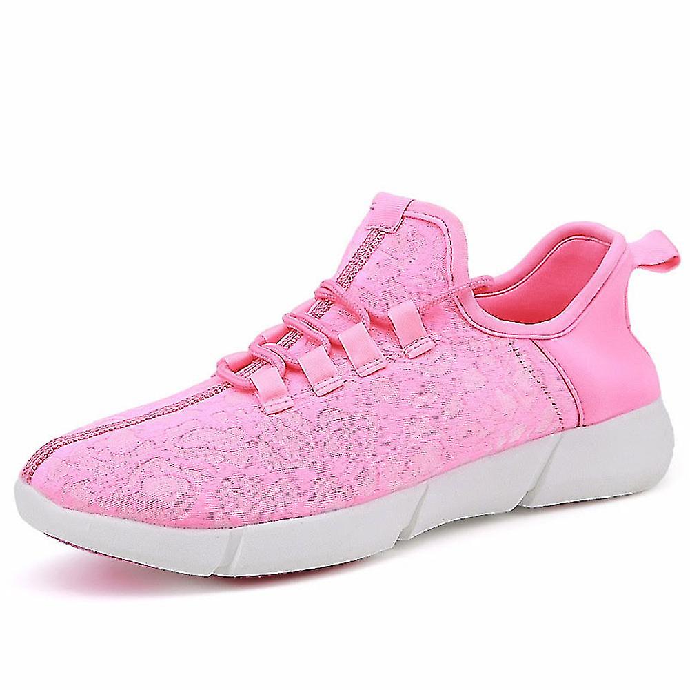 Illuminate Your Steps: USB Rechargeable LED Fiber Optic Shoes – Glowing Sneakers for Girls， Boys， Men， and Women!