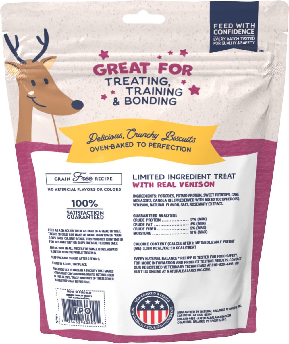 Natural Balance Rewards Crunchy Biscuits With Real Venison Dog Treats