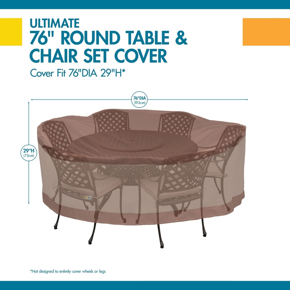 Duck Covers Ultimate Round Patio Table with Chairs Cover