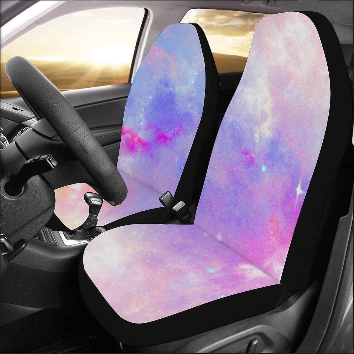 Set Of 2 Car Seat Covers Abstract Sky With Color Clouds Universal Auto Front Seats Protector Fits For Car，suv Sedan，truck