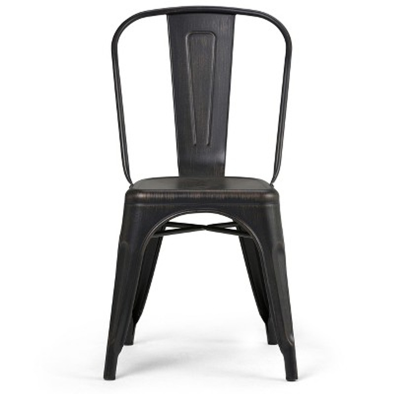 Set of 2 Freya Metal Dining Side Chair Distressed Black/Copper - WyndenHall