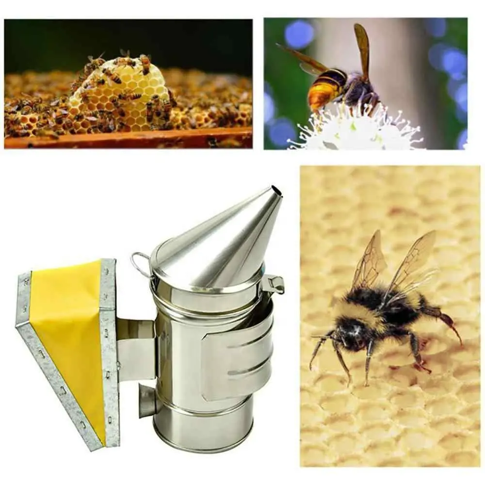 Stainless Steel Beekeeping Smoke Sprayer Mini sharp Nozzle Rust proof Durable Smoke Sprayer With Heat Insulation Beekeeping Tool