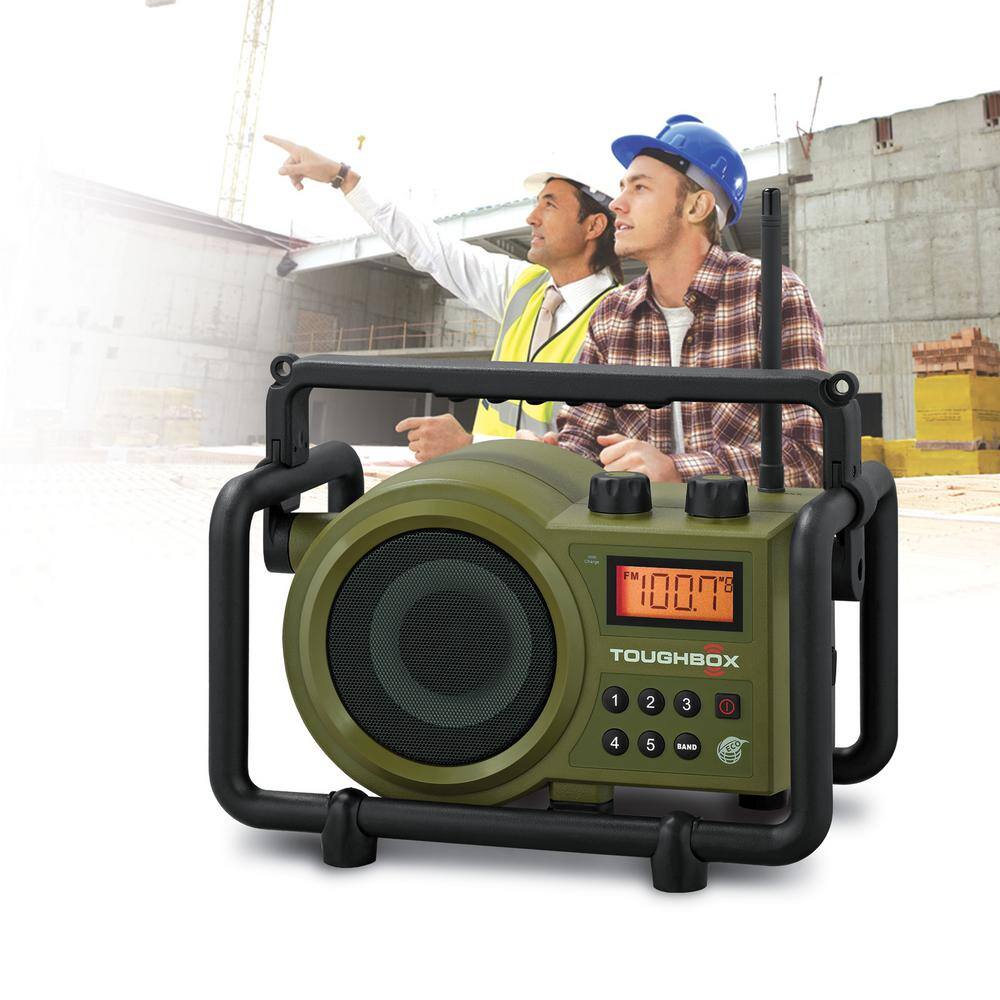 Sangean Compact AMFMAux-In Ultra Rugged Rechargeable Digital Tuning Radio in Green TB-100