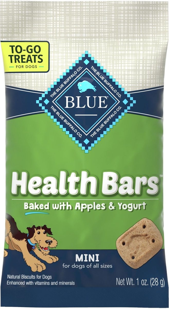 Blue Buffalo To-Go Health Bars Apple and Yogurt Mini Dog Treats， 12 count