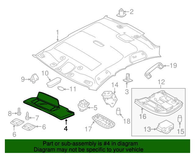 Genuine OE Volvo Sun-Visor - 39822706