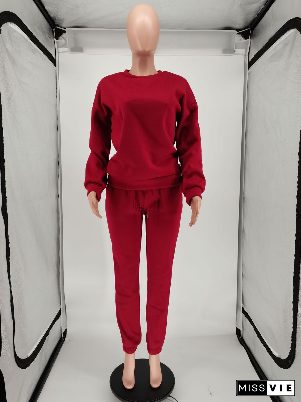 Women Pullover Long Sleeve Sweatshirt Pants 2 Piece Set