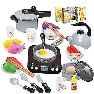 Kids Pretend Play Kitchen Daycare Cooking Toy With Stainless Steel Cookware Pots And Pans Set， Cooking Utensils