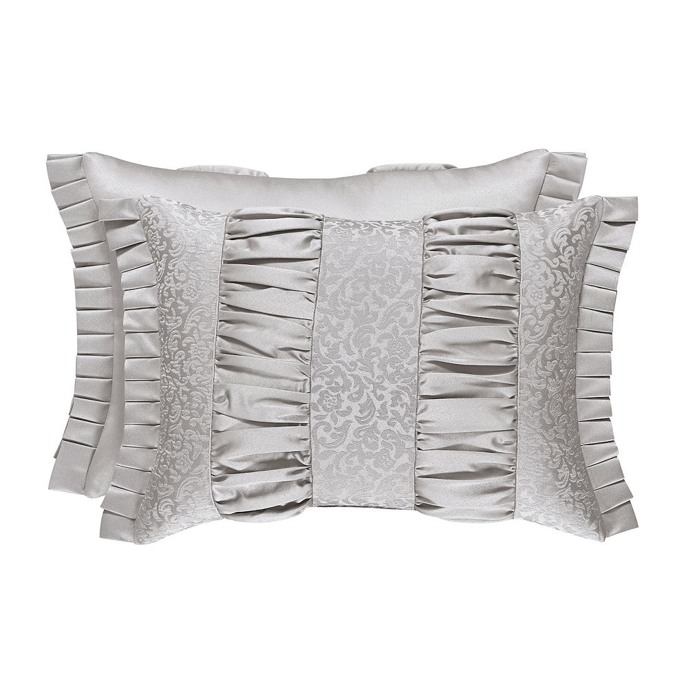 Five Queens Court Lambert Silver Boudoir Decorative Throw Pillow