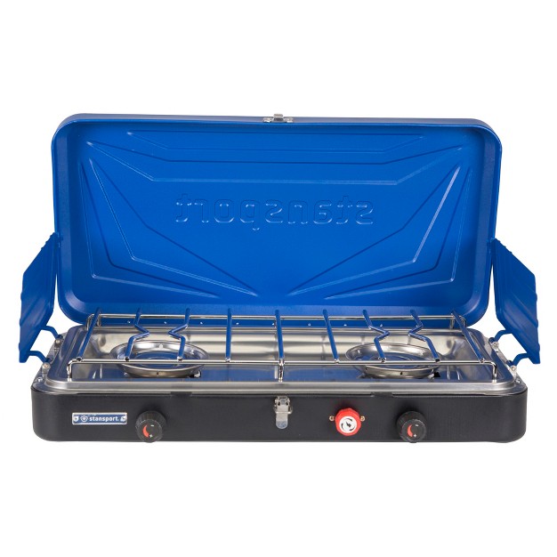 Stansport Double Burner Propane Stove Blue