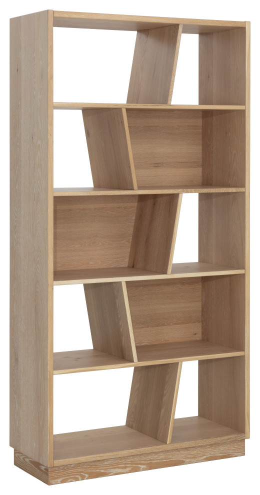 Jude Bookcase Rustic Oak   Transitional   Bookcases   by Sunpan Modern Home  Houzz