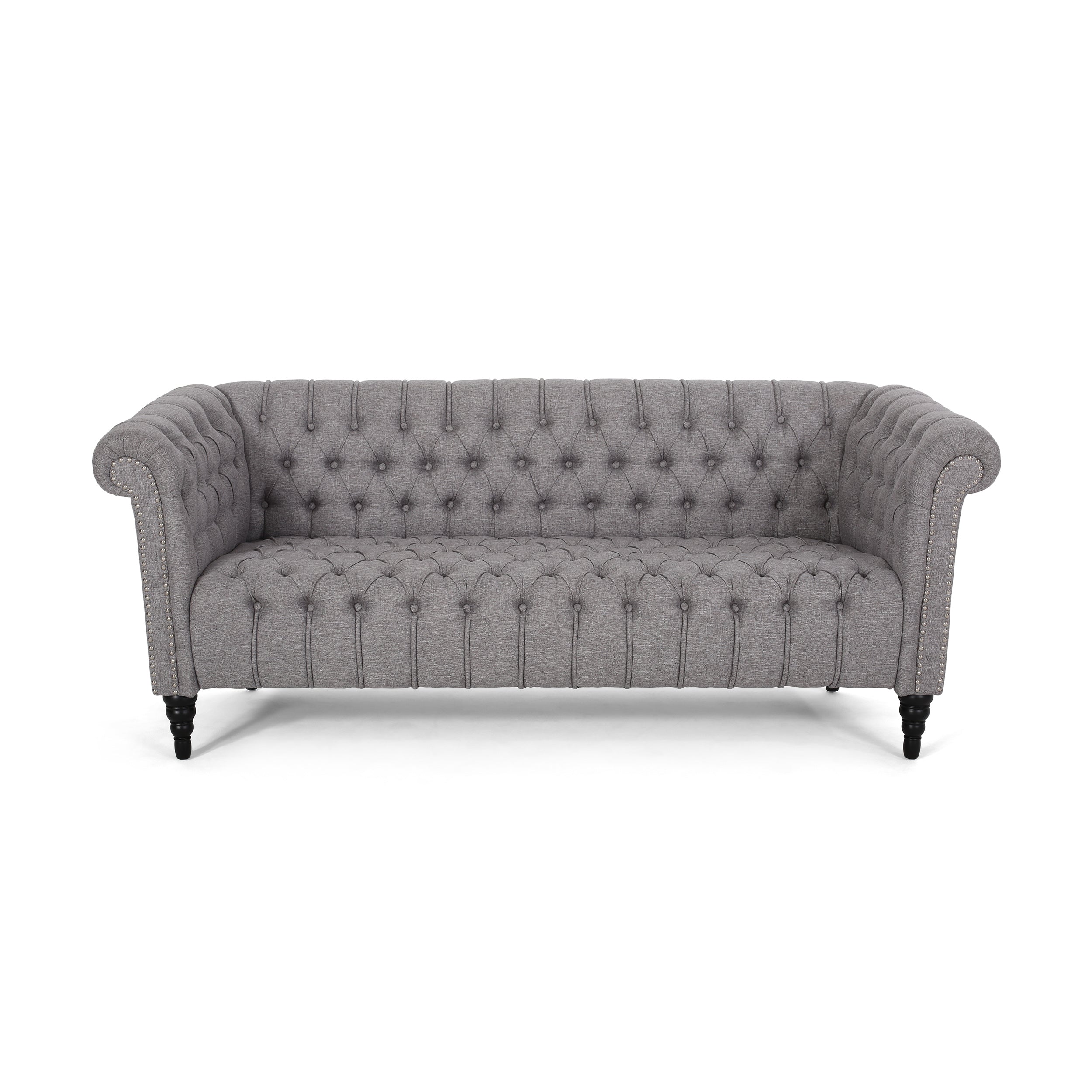 Edgar Button Tufted Rolled Back Upholstered Sofa