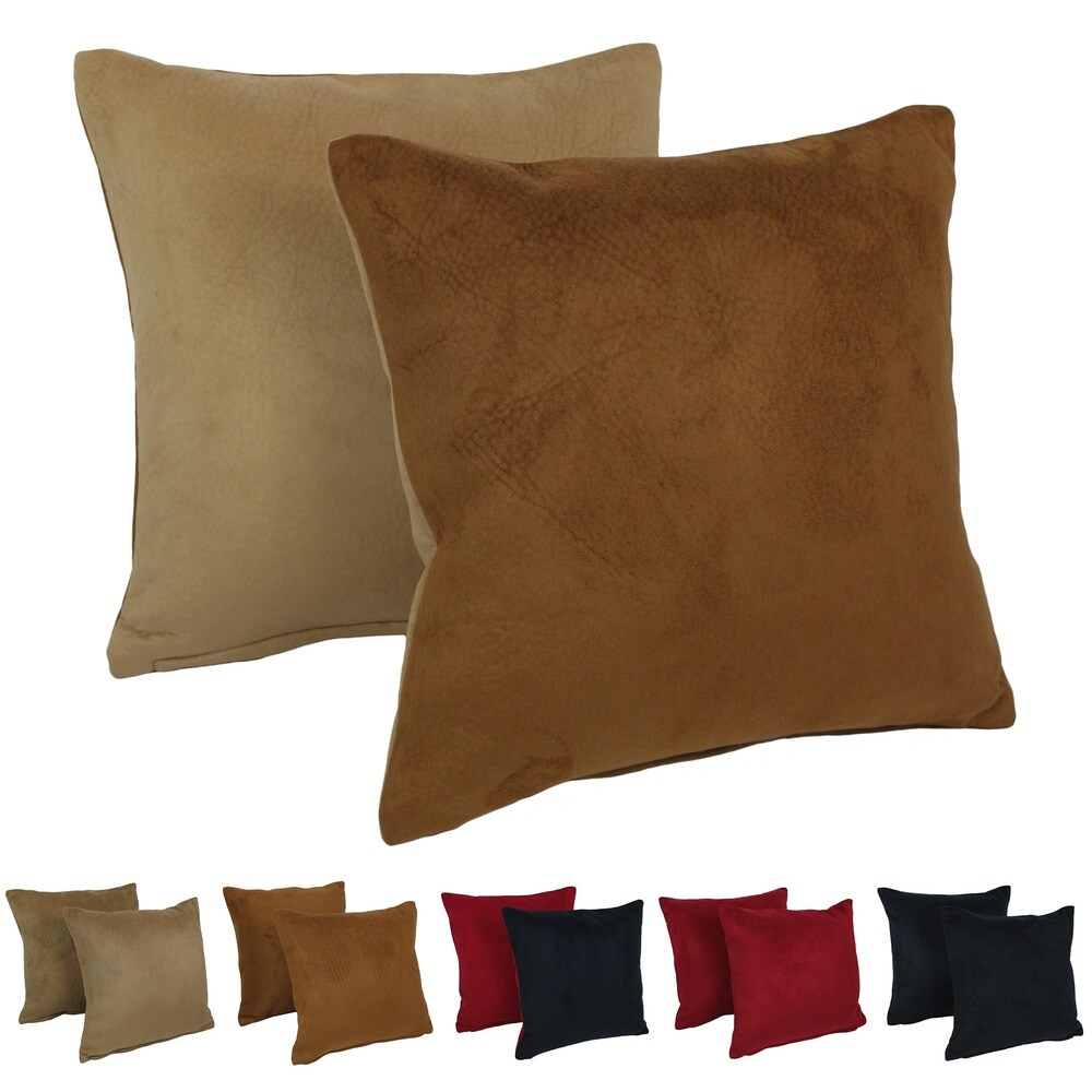 Blazing Needles Patterned Faux Suede Accent Pillows (Set of 2)