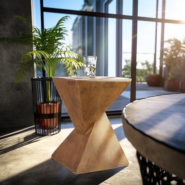 Concrete Art Side Table Modern Accent end Table for Indoor Outdoor