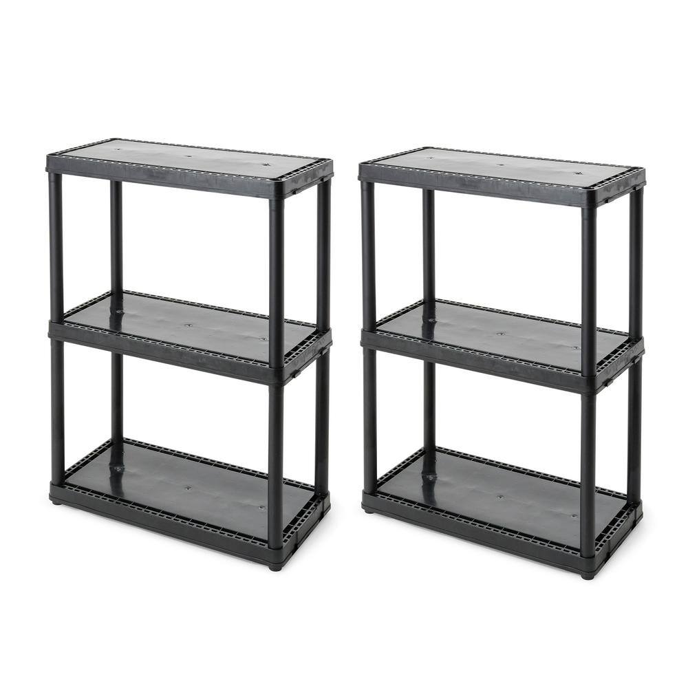 GRACIOUS LIVING Light Duty Storage Shelving Unit Organizers 3 Shelf (2-Pack) 2 x 91019MAXIT-1C-54