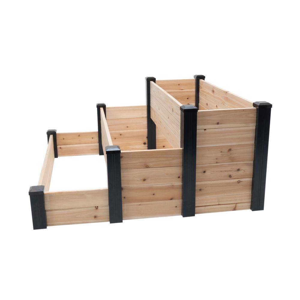 Outdoor Essentials Haven 4 ft. x 4 ft. Cedar Tiered Garden Bed 22 in. H 488319