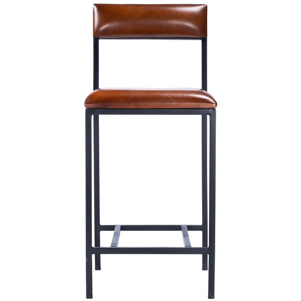 Classic Leather and Metal Counter Stool - 38.25