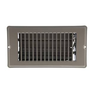 DANCO 7-34 in. x 4 in. Steel Floor Register with 78 in. Drop in Brown 61799