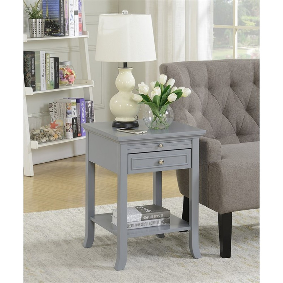 American Heritage Logan End Table in Espresso Mahogany Wood Finish   Transitional   Side Tables And End Tables   by Homesquare  Houzz