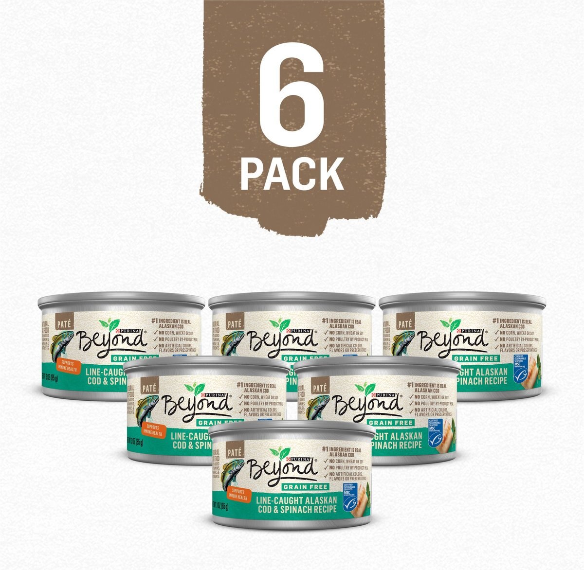 Purina Beyond Grain-Free Pate Alaskan Cod and Spinach Recipe Canned Cat Food