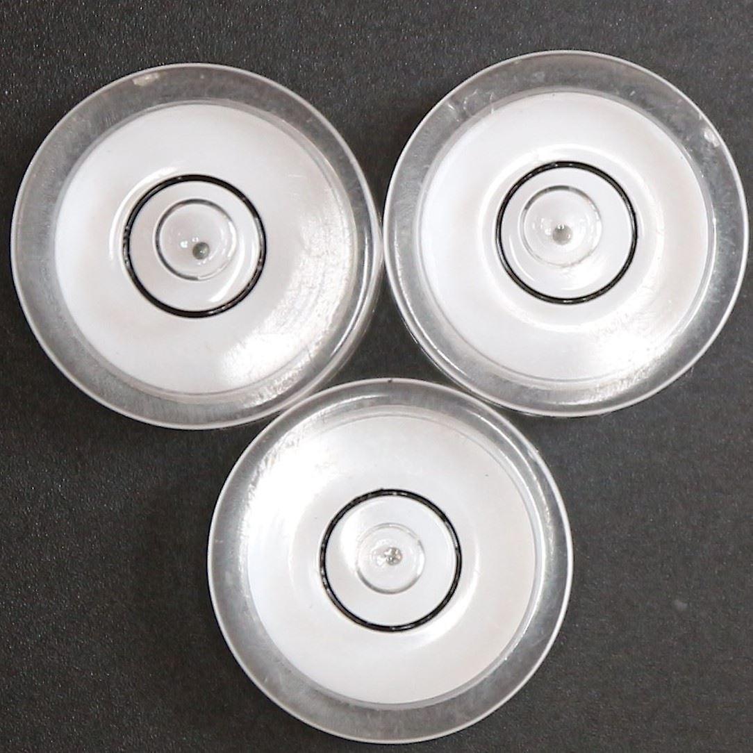 3 x Professional Spirit Bubble Level，  Metal Ball Guide - White