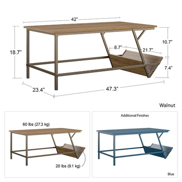 The Novogratz Regal Blue Coffee Table