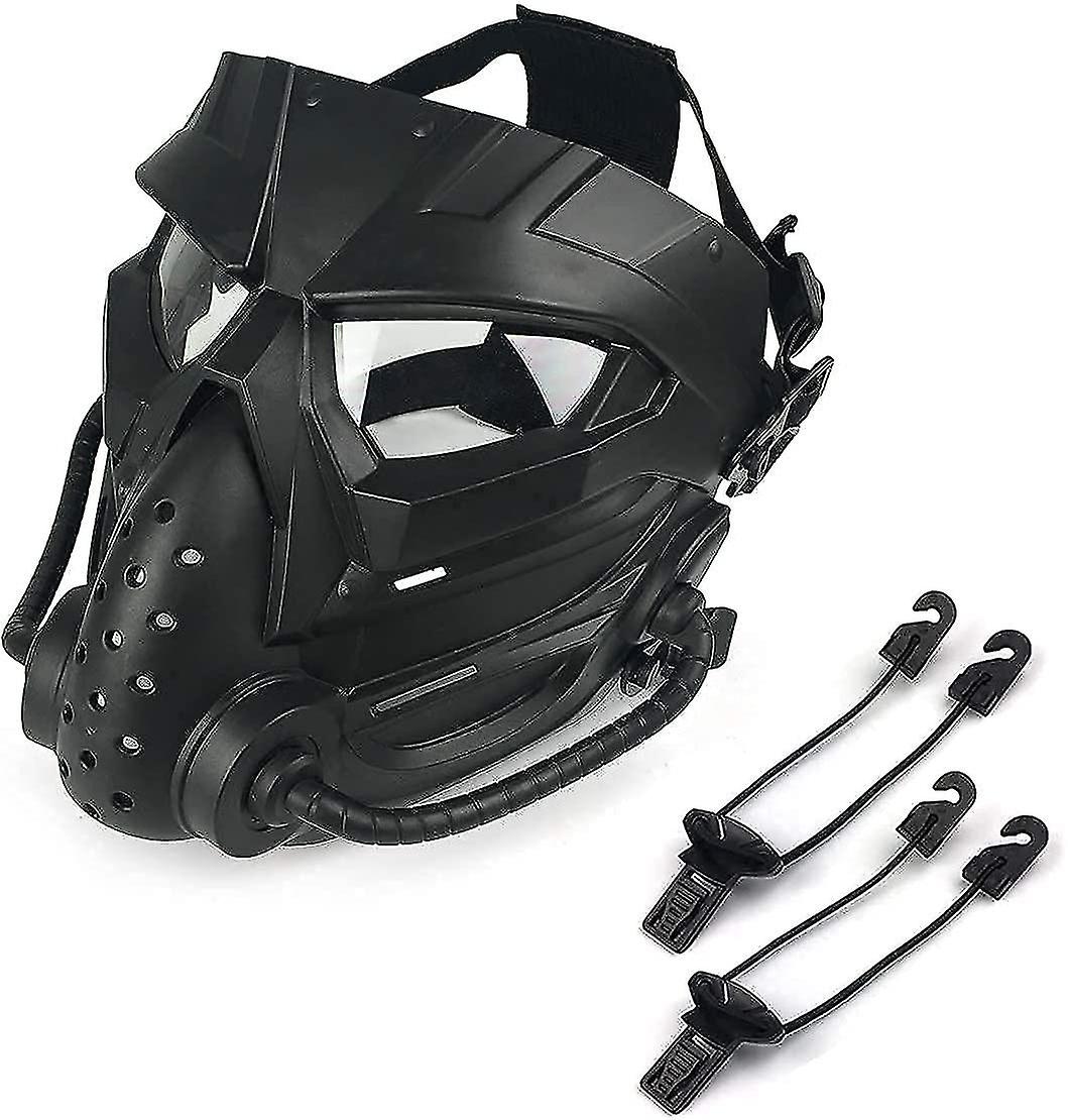 Airsoft/cycling Mask，outdoor Use，full Face Masks Tactical Anti-fog  Cosplay Halloweenblack，transparent