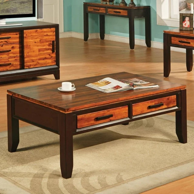 Rustic Coffee Table  Pine Wood Construction With Lifting Up Top  Brown/Black   Rustic   Coffee Tables   by Declusia  Houzz