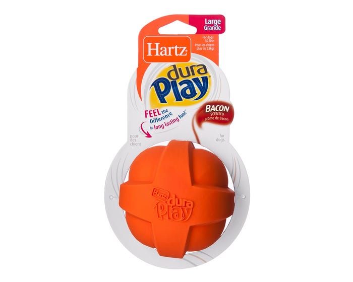 Hartz Dura Bacon Scented Play Ball， Large - 3270099393