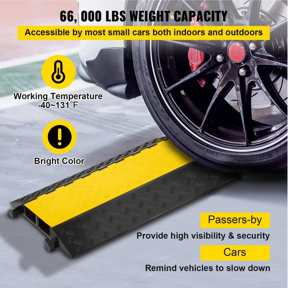 VEVOR 37.4in. x 22.6in. x 3.5in. Cable Organizer 2-Channel Speed Bump 22000 lbs. Load Clamshell Cable Protectors Ramp 1-Pack LCGXB000000000001V0