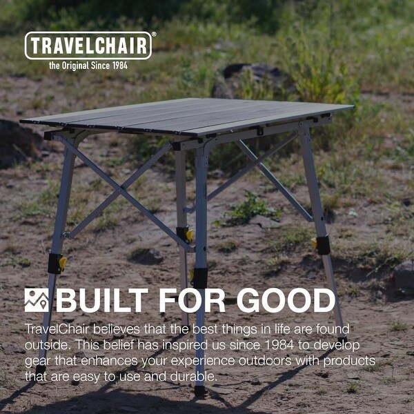 TravelChair Grand Canyon Table，Foldable，Adjustable Camping Table for Outdoor Adventures (3 varying heights)