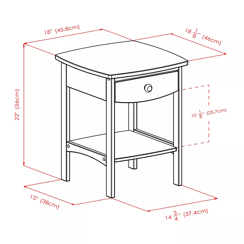 Winsome Curved Nightstand